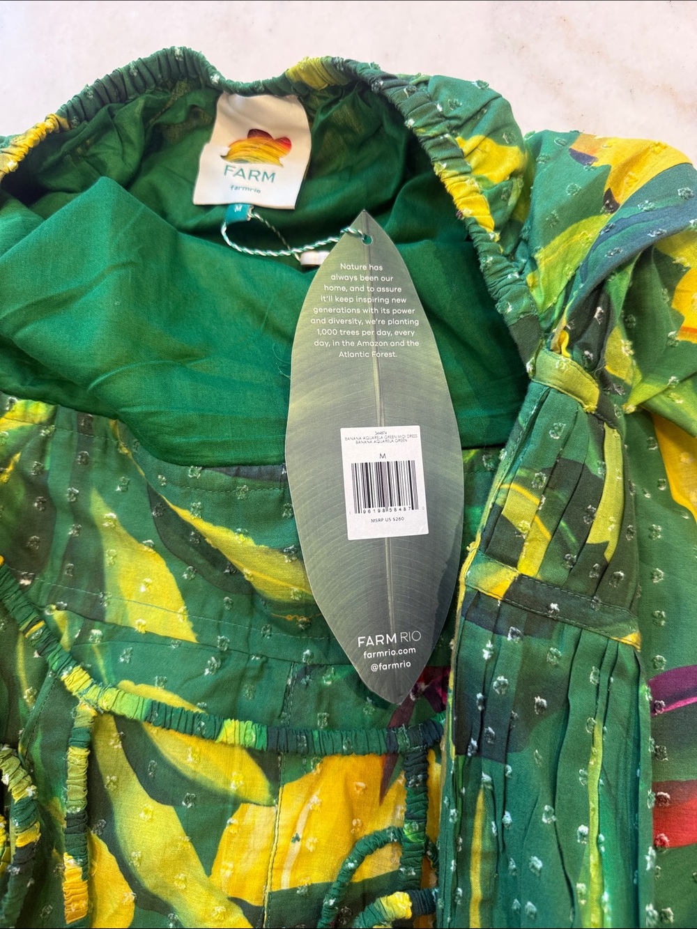 NWT FARM Rio Banana Aquarela midi dress - Picture 6 of 11